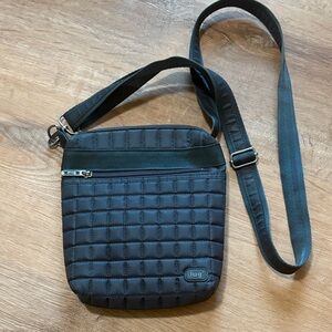 Lug Skipper Shoulder Pouch charcoal gray crossbody Purse Bag